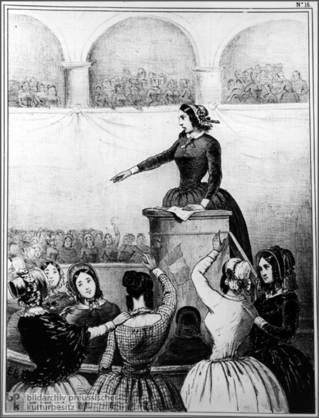 Karikatur: Im Frauenklub (1848)
